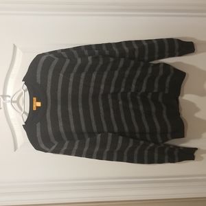 Grey stripe wool blend sweater